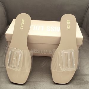 Clear slide sandals
